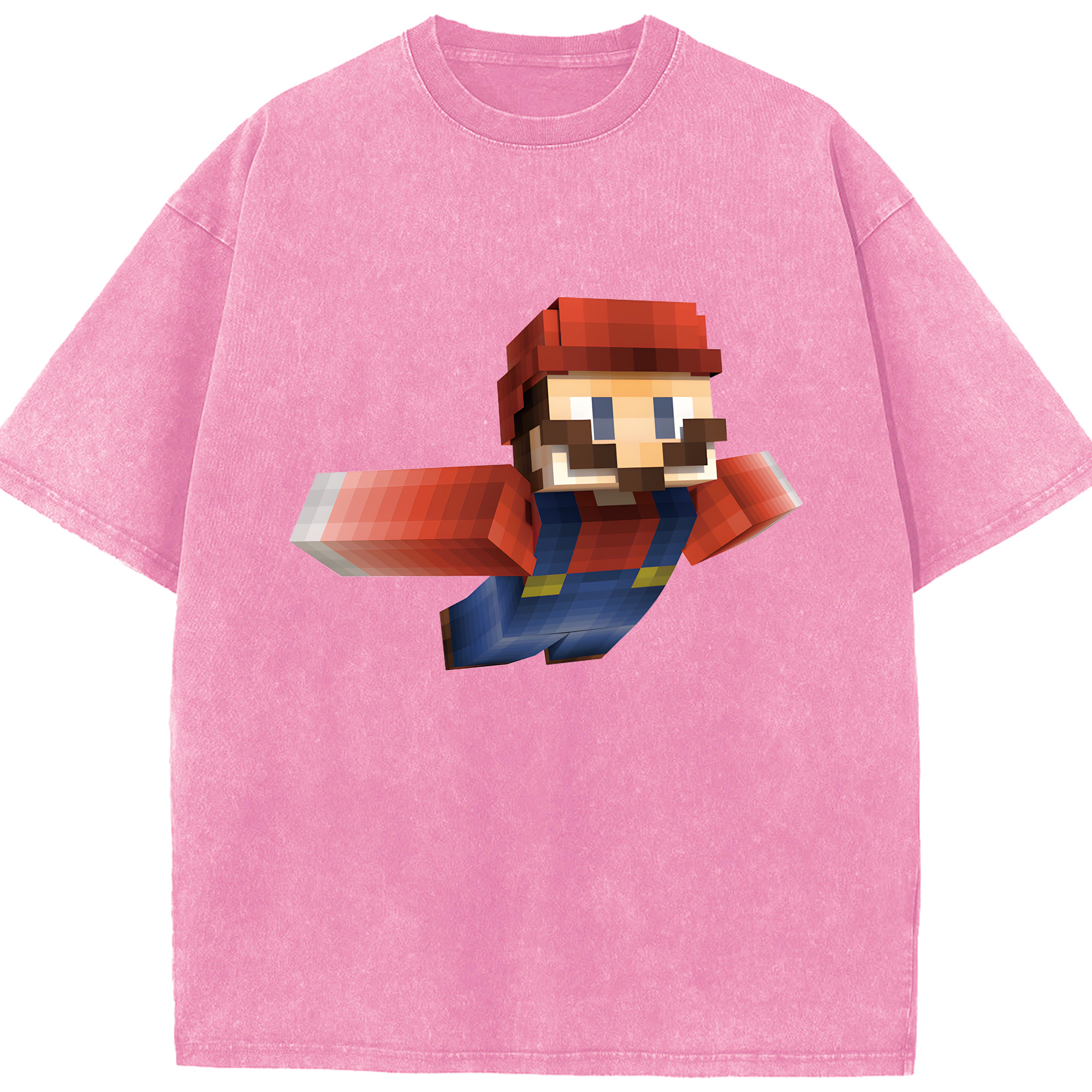 （画像用） マインクラフト ブロックの世界 Minecraft MC Block world 綿100% ヴィンテージ風 半袖Tシャツ（フロントプリント）